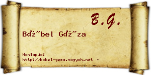 Böbel Géza névjegykártya